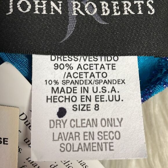 JOHN ROBERTS Sheath Dress BLUE/PURPLE Sparkle Glittery , Low Back, Size 8 - Picture 9 of 12